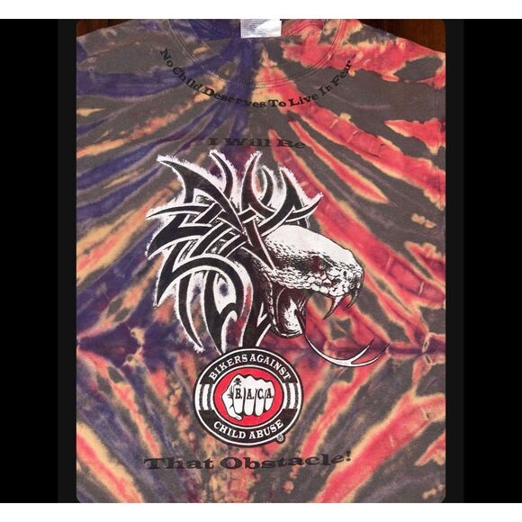 Bikers Against Child Abuse Tie-Dye Tee - Picture 3 of 4